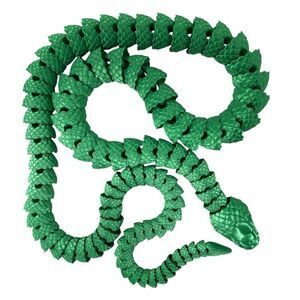 Year of the Snake Articulating 3DPrint 5' Long Emerald Green Silk Décor Gift
